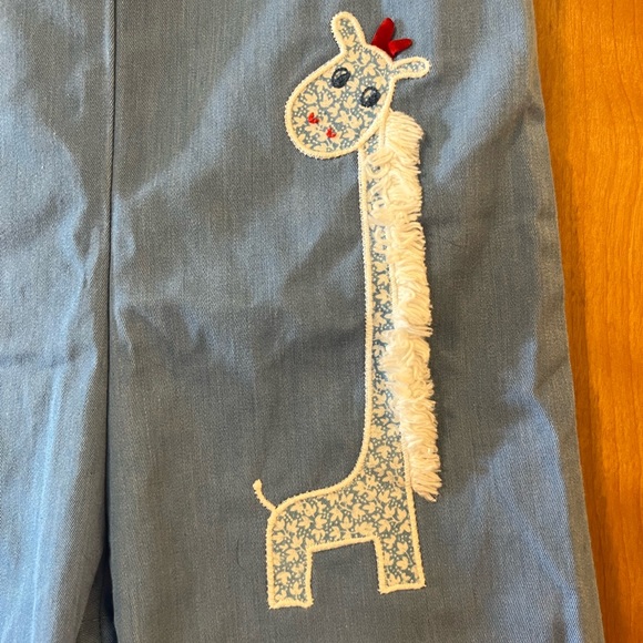 Giraffe Baby Boy Overalls Vintage By Thomas Size 24 Months 24M 2 Years - Picture 6 of 8